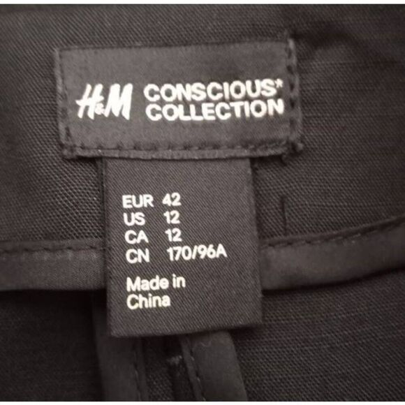 H&M CONSCIOUS COLLECTION BLACK WRAP BLAZER SZ.12 EUC. - Picture 6 of 10
